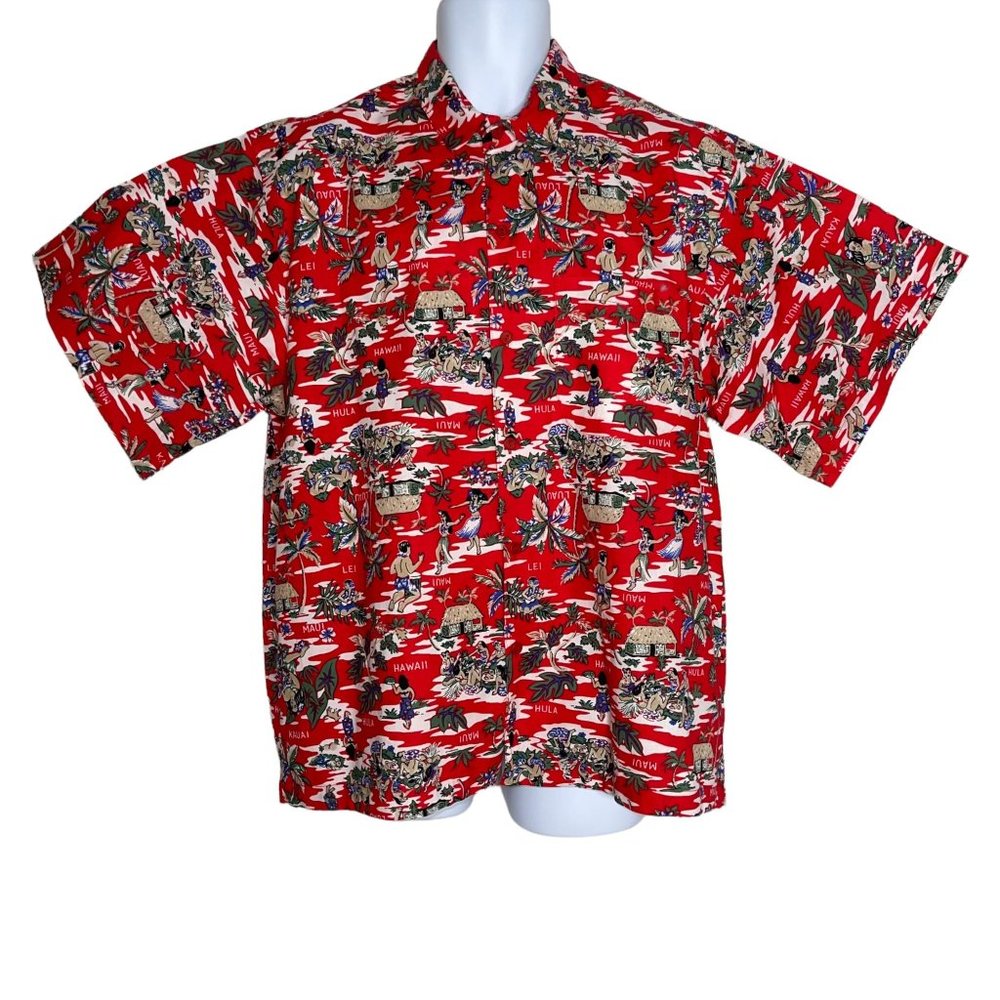 Canoe Vintage Y2K Hula Girl Beach Hut Luau Lei Maui Tiki Aloha Beach Shirt XL